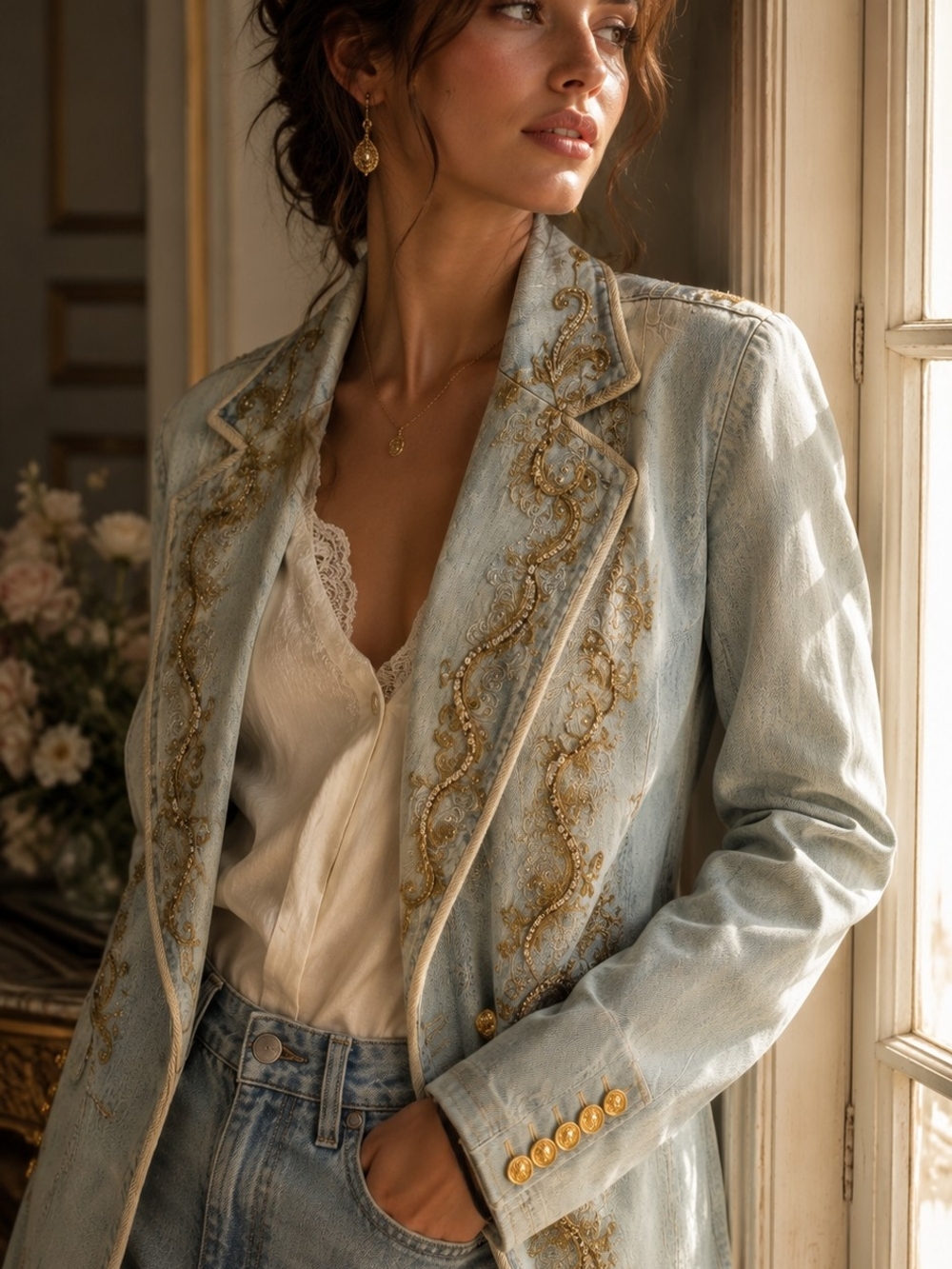 GIZIA Denim Blazer Jacket